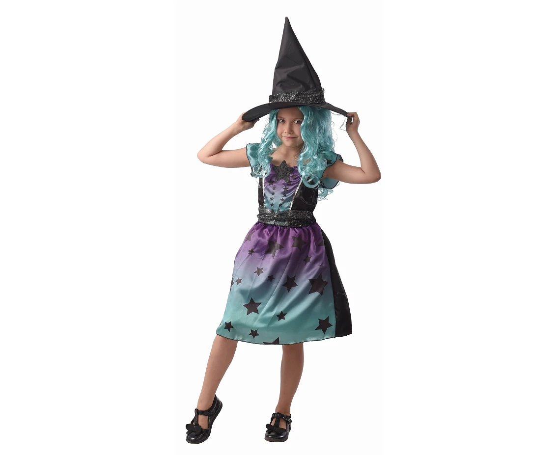 Role play-set for kids Friendly WItch (dress, hat), size 130/140 cm EOL